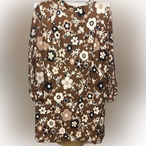 Vintage Brown Floral Dress